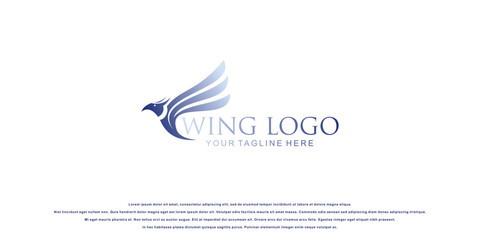 Creative wing logo design with modern style| premium vector