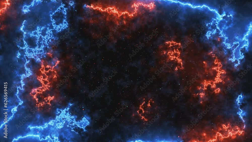 Wall mural a virtual flight through stars and nebulas stars skies with twinkling blinking stars motion backgrou