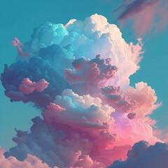 Colorful clouds with a beautiful blue sky