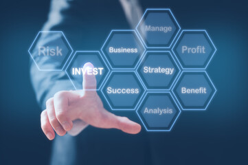 business plans and strategy concept, businessman presenting investment strategy and benefits to become a successful growing sales and profit in business