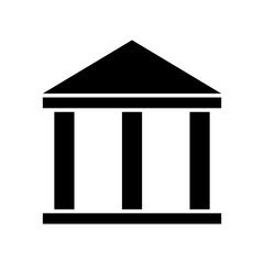 Building university architecture icon, museum roman symbol, flat design vector illustration