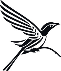 a bird painted in a minimalistic style. The bird logo. Vector illustration