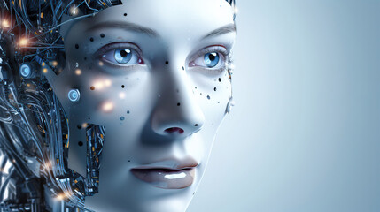 Portrait of a robot woman