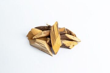 Hasakhun thet (Clausena excavata Burm. f.) dried herb ingredient isolated in white background.