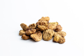 Myrobalan Gall, Terminalia Gall (Terminalia chebula Retz.) dried herb isolated in white background.