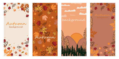 autumn banners with leaves