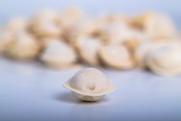Fototapeta na wymiar dumplings on a white background, in a group