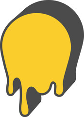 Abstract geometric element. Neobrutalism graphic shape. Minimal groovy Y2k retro sticker. Retro label. Simple melted shape