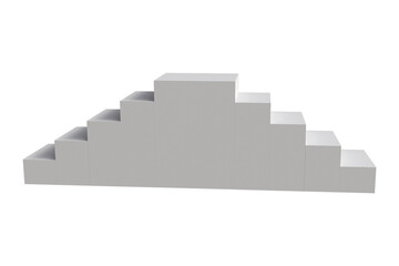 3d steps staircase rendering, construction concept, civil engineering design element. 