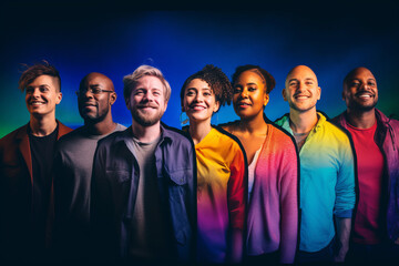 A collage of diverse faces representing the LGBTQ community , diversity concept