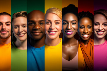 A collage of diverse faces representing the LGBTQ community , diversity concept