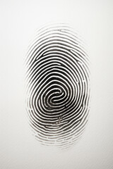 Black large fingerprint stamp on white paper