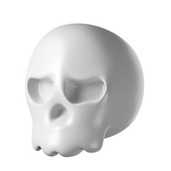 3d skull halloween isolated on transparent background. realistic white skull