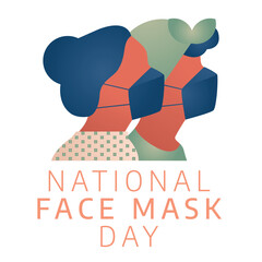 national face mask day design template for celebration. face mask illustration. flat medical mask design. mask illustration.