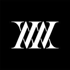 Initial letter MW or WM logo template with sacred geometric vintage illustration in flat design monogram symbol