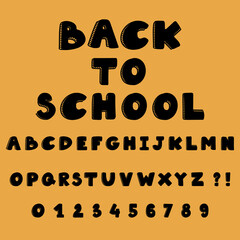 Back to school alphabet letter font set vector and illustration - 626582416