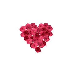 red heart shaped confetti
