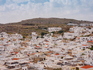 Fototapeta na wymiar travel to city of Lindos on island of Rhodes, Greece
