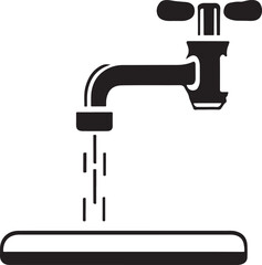 Black and White Water Faucet Sketch