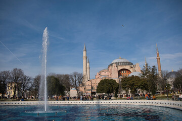Fototapeta na wymiar A view from the Hagia Sophia mosque