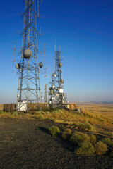 Communication towers in Eastern Washington south of the Tri-Cities