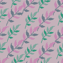 Organic leaves seamless pattern. Simple style. Botanical background. Decorative forest leaf wallpaper.