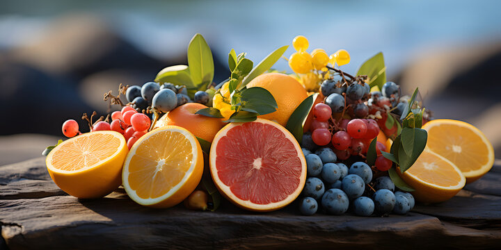 photo of a beautiful ocean fruit box with grey fruit color