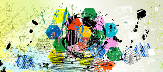 womens soccer, football, illustration with paint strokes and splashes, grungy mockup, great soccer event - 626587492