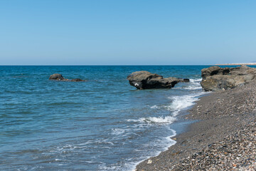 rocks on a beach of the Mediterranean Sea