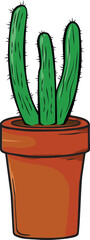 Cactus and succulent plants in pot vector artwork cartoon character with lots of variety of cactus