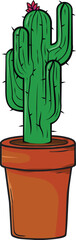 Cactus and succulent plants in pot vector artwork cartoon character with lots of variety of cactus