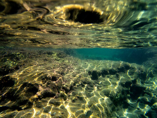 a pelo d'acqua, fondale marino del Plemmirio