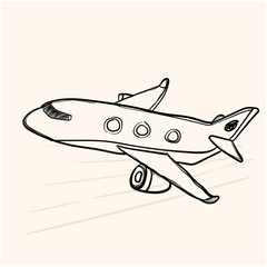 air plane drawing doodle with background cream