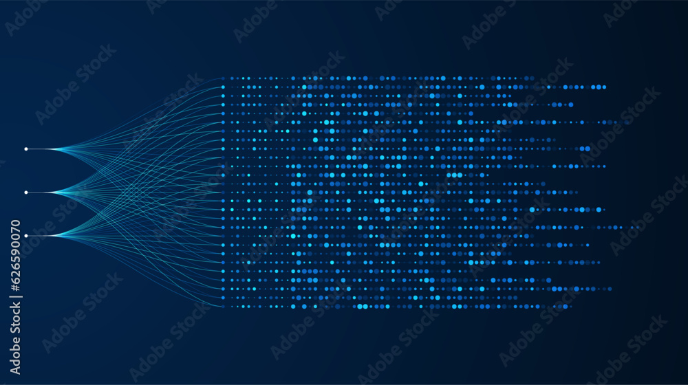 Poster Big data visualization. Social network, financial analysis of complex databases. Data mining. Vector technology background. Information analytics concept.