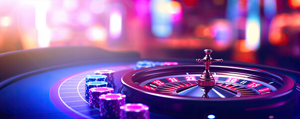 Casino roulette close up. Roulette wheel detail in motion