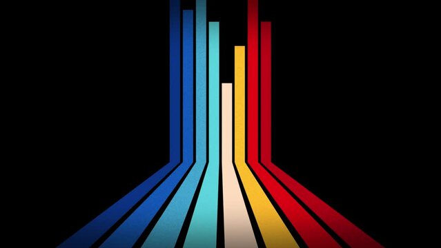 Vintage Striped Backgrounds, Loop Samples, Retro Colors from the 1970s 1980s, 70s, 80s, 90s. retro vintage 70s style stripes background footage lines. shapes moving design eighties seamless loop