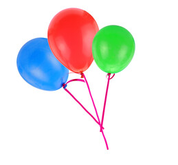 Balloons flying isolated on transparent background, PNG.