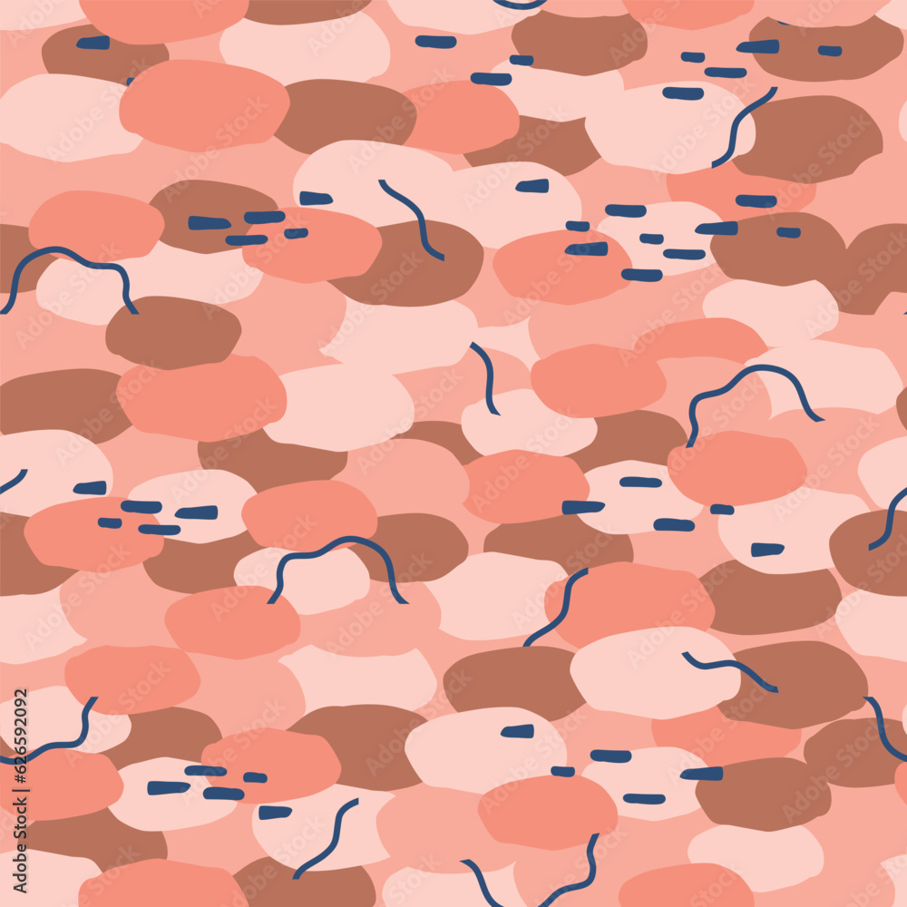 Poster abstract seamless pattern, vibrant and captivating design with dynamic pink and brown shapes and col