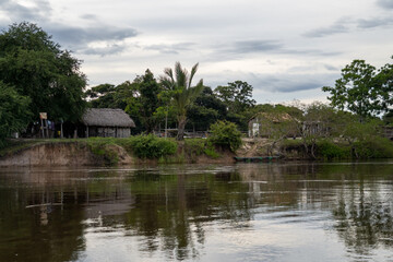 Fototapeta na wymiar Big river with trees on the banks
