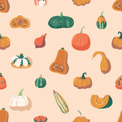 Seamless Pumpkin Pattern, Delightful Arrangement Of Pumpkins In A Repeating Design, Perfect For Autumn Decorations