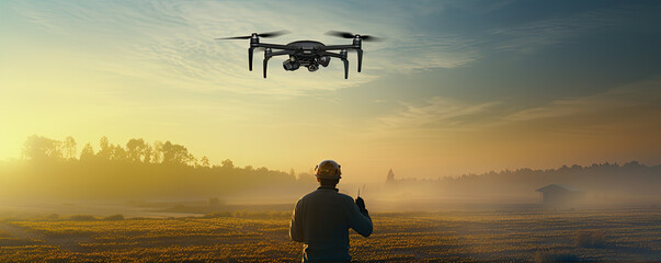 Operator and drone with remote control