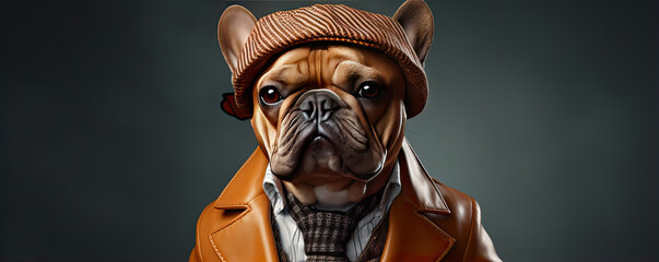 Obraz premium Portrait of a Dog in a business or cool suit.