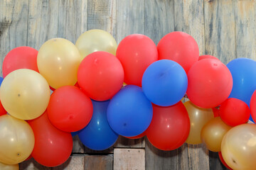 diverse and colorful balloons backdrop - birthday party with bold colors