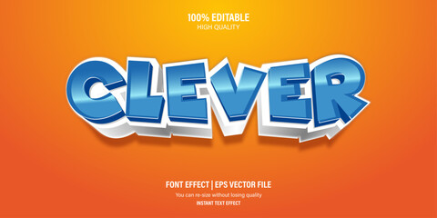 Clever 3d text effect, Editable 3d text effect.