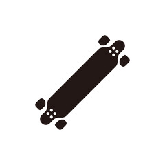 Longboard icon.Flat silhouette version.