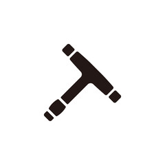 Skateboard tool icon.Flat silhouette version.