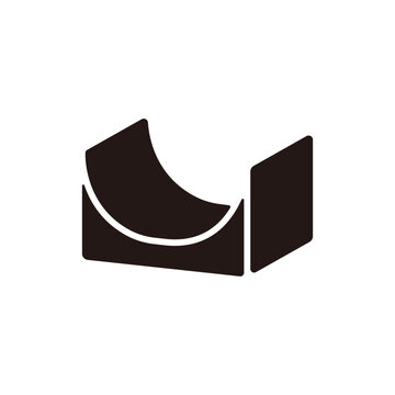 Half pipe icon.Flat silhouette version.