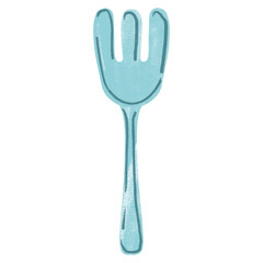 watercolor drawing of fork and knife isolated on white background