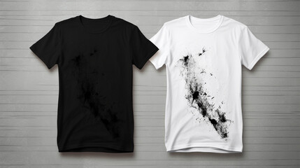Black and white t-shirts. Generative AI.