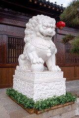 Obraz premium stone lion statue